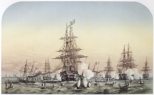 نابليون الثالث في كاليه ، يزور السرب البريطاني المغادر إلى شبه جزيرة القرم. 14 يوليو 1854 بواسطة لويس لو بريتون